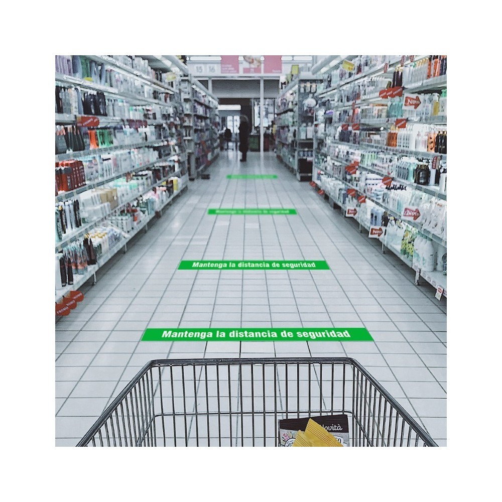 Floor Vinyl -Safety Distance Green color