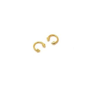 Circular barbell con conos 1.6 mm. Gold plated.