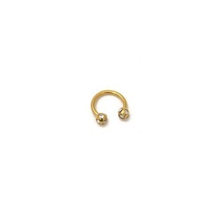 Circular barbell gold plated multistone 1.2 mm.