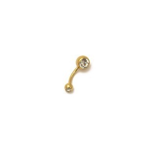 Navel with double stone Gold Plated