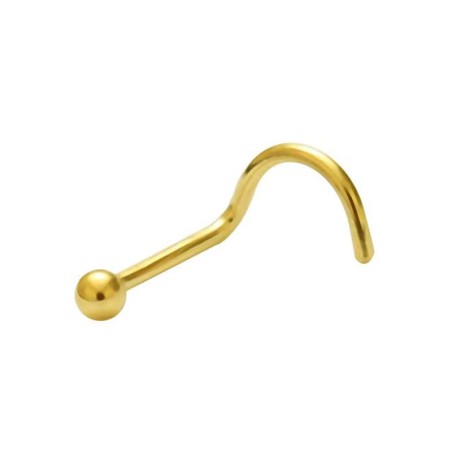 Nostril with ball 2 mm. gold-plated