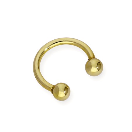 Circular barbell with balls  Gold plated.