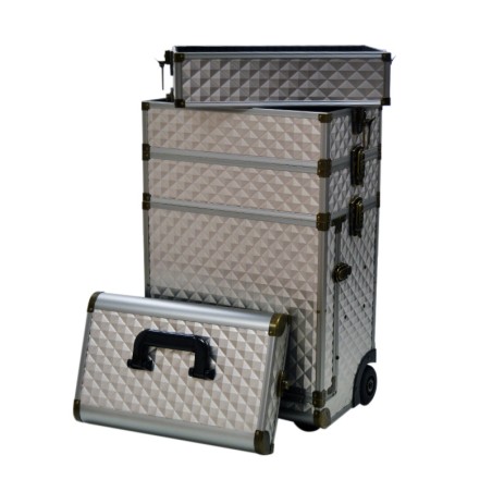 Tattoo suitcase with silver drawers