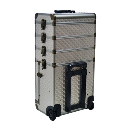 Tattoo suitcase with silver drawers