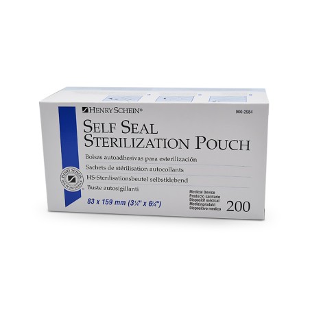 Self-adhesive bags for sterilization.