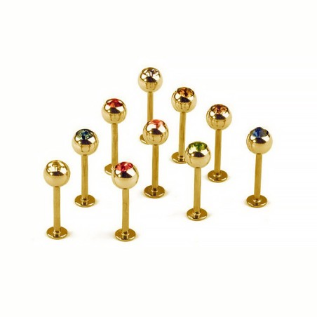 Labret gold plated con piedra