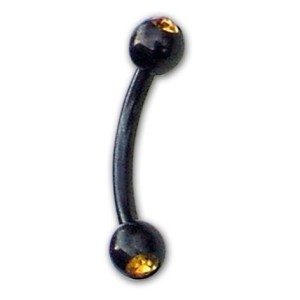 Banana con doble piedra Black line 1.2 mm. - Imagen 1