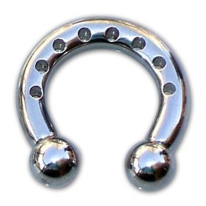 Circular barbell 2.5 mm con agujeros y con bolas