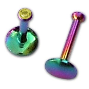 Labret madonna anodizado Rainbow con piedra - Imagen 1