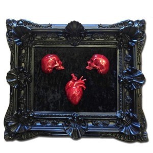Skullture Frame – Red Heart And Skulls