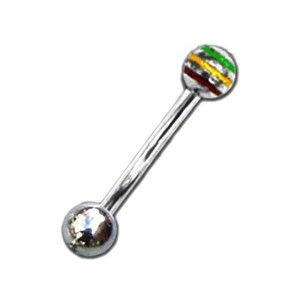 Barbell con bolas rasta 1.6 mm. - Imagen 1