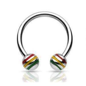 Circular barbell con bolas rasta 1.2 mm. - Imagen 1