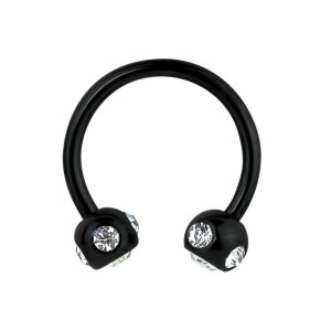 Circular barbell Black line multipiedra 1.2 mm. - Imagen 1