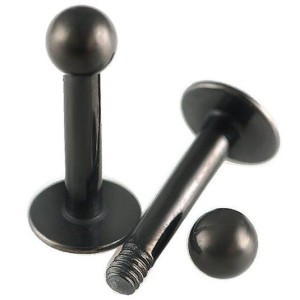 Labret with ball Black line 1.6 mm. BALL 4mm
