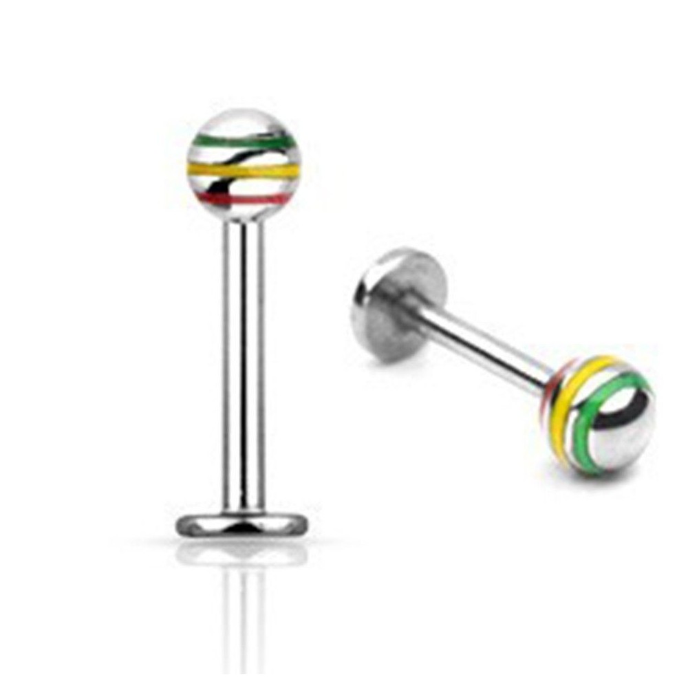 Labret with rasta ball 1.2 mm.