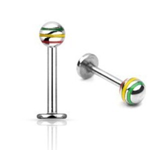 Labret with rasta ball 1.2 mm.