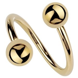 Espiral con bolas Gold plated 1.2 mm.