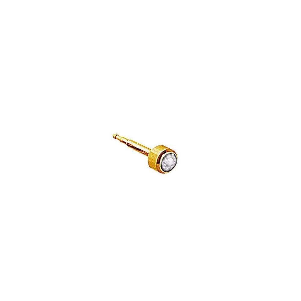 Gold regular white stone button