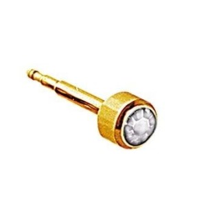 Gold regular white stone button