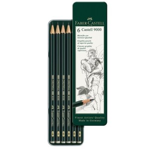 Estuche Metal 6 Lápices Grafito Faber Castell 9000