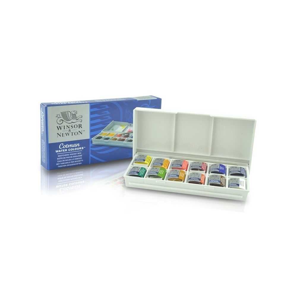 Caja de Acuarelas 12 Medias Pastillas Cotman Winsor & Newton