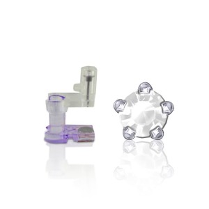 Boton regular plateado piedra blanca - Imagen 1